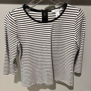 White House Black Market Striped Long Sleeve Top